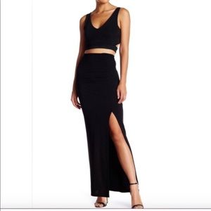 Slit maxi skirt